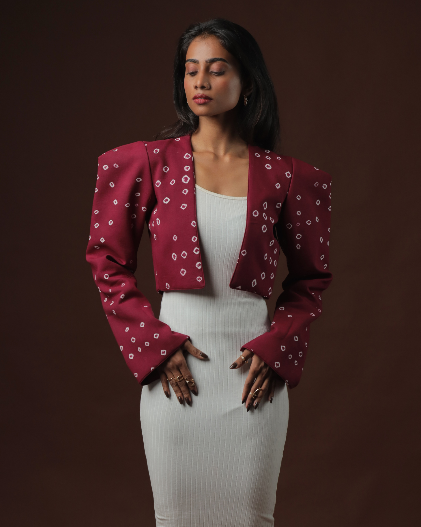 Arohana Sungudi Crop Jacket