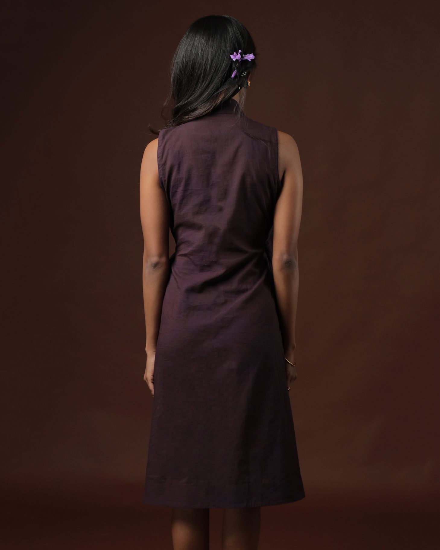 Raga Wrap Dress With Wine Sungudi Trench Coat