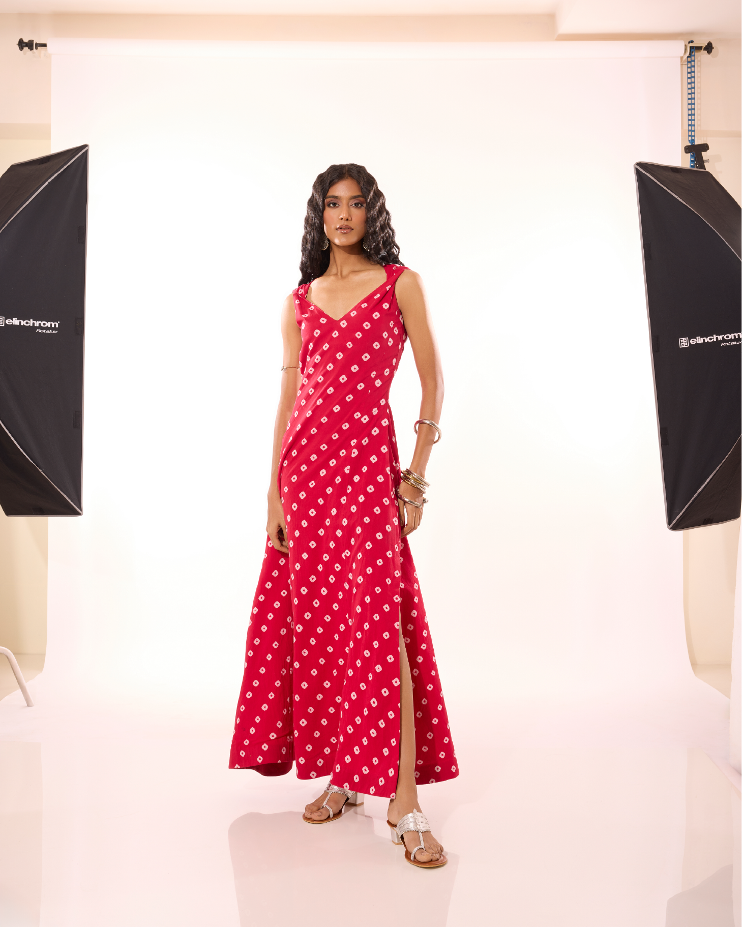 Kuvalai Sungudi A-Line Maxi