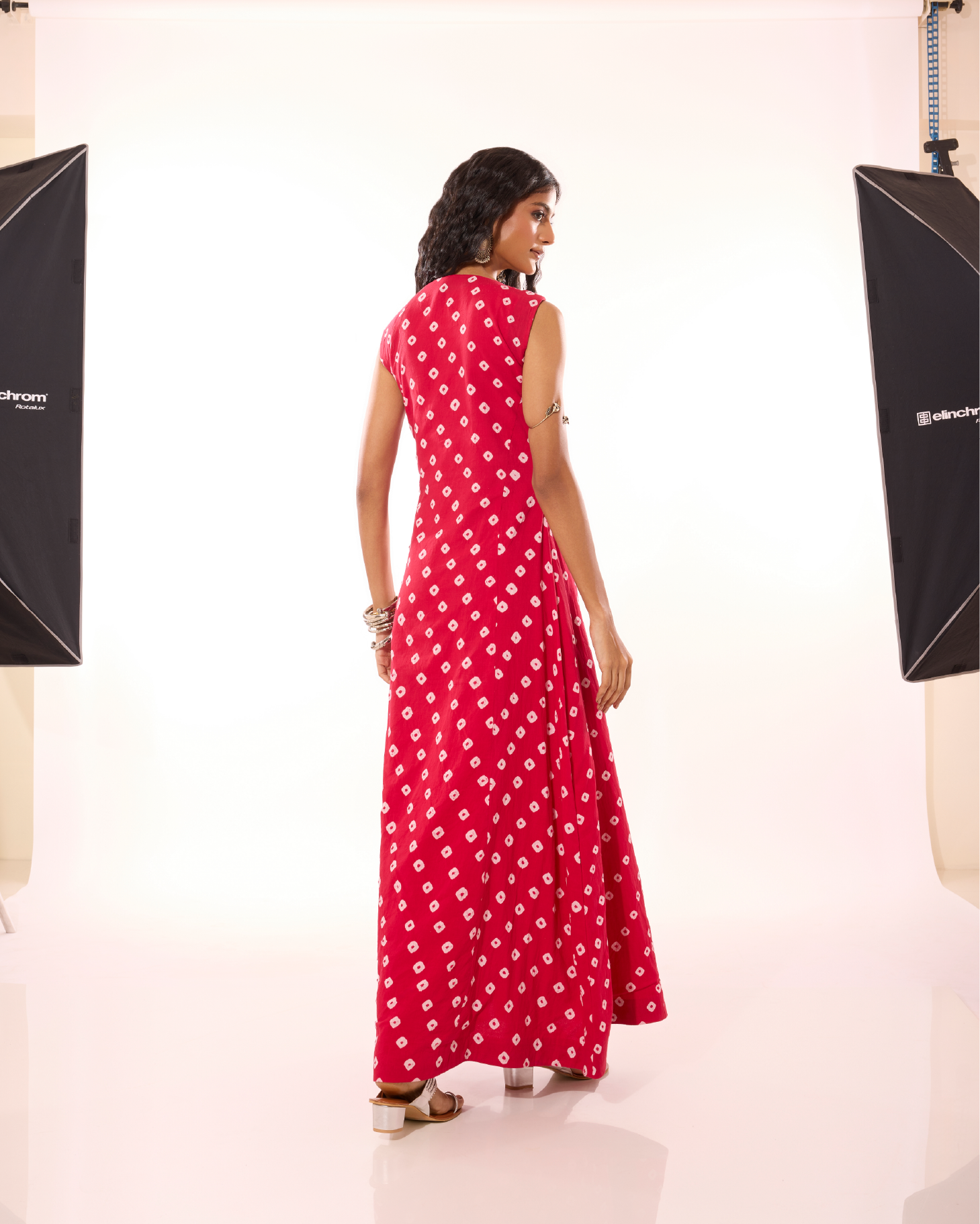 Kuvalai Sungudi A-Line Maxi