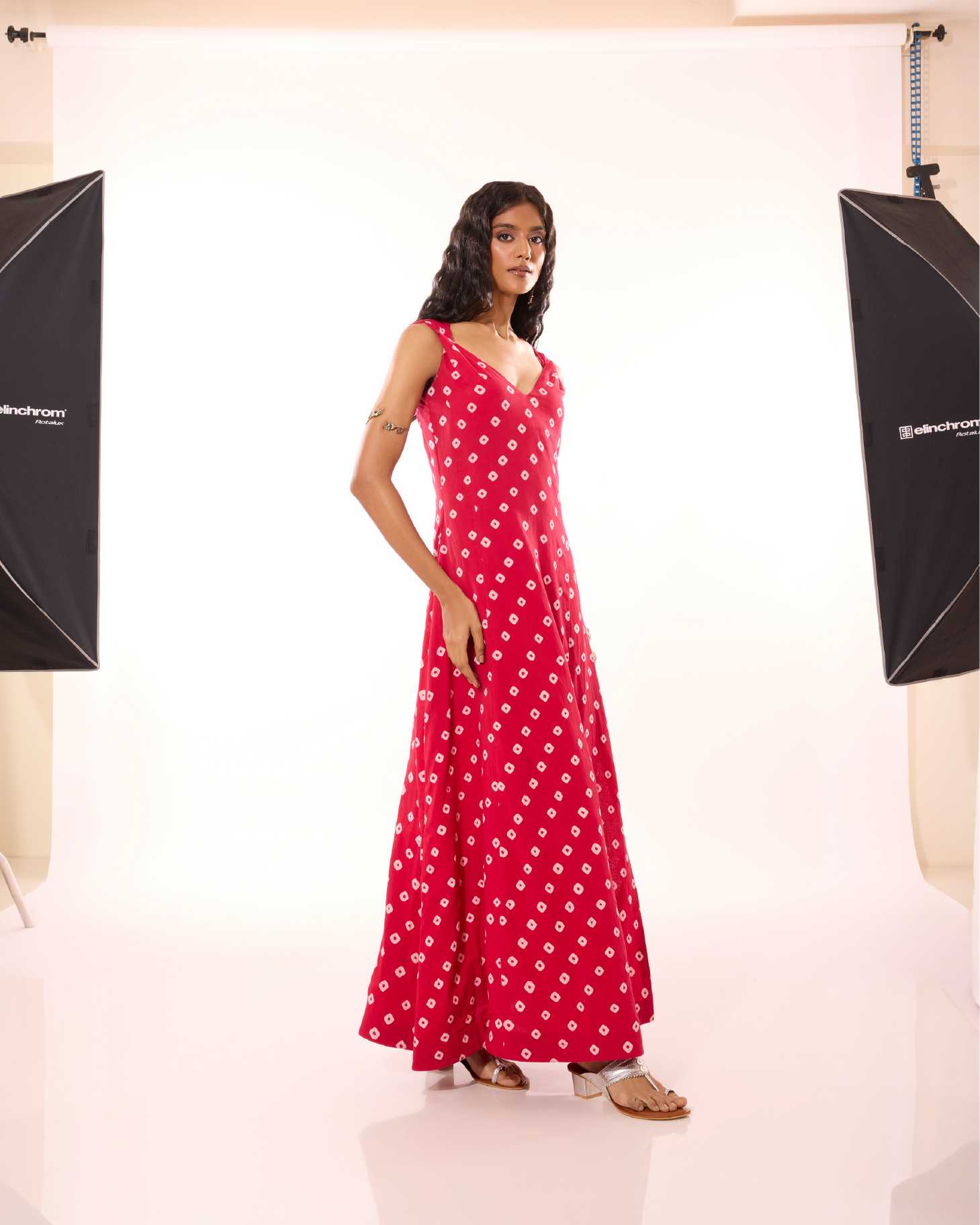 Kuvalai Sungudi A-Line Maxi