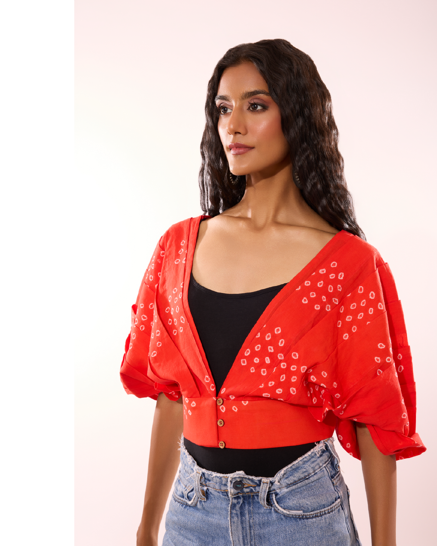 Eruzh Sungudi Pleated Crop Jacket