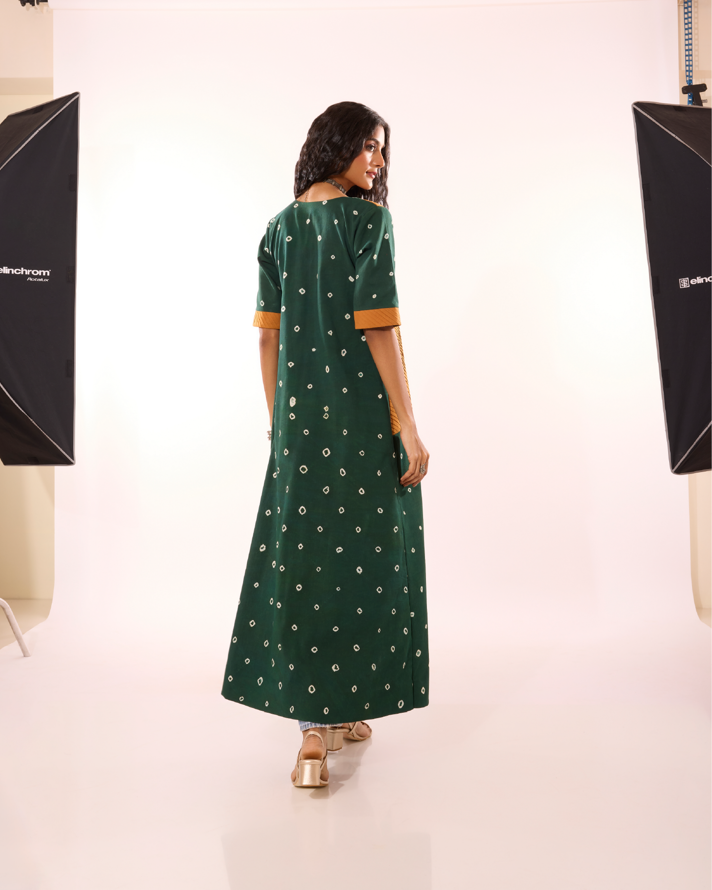 Vaagai Sungudi One-Side Pleated Jacket