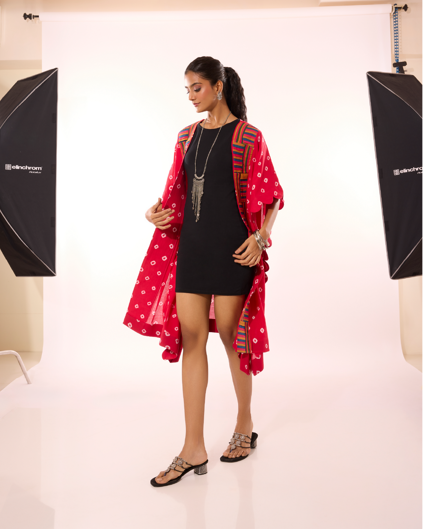 Kuvalai Sungudi Kaftan Jacket