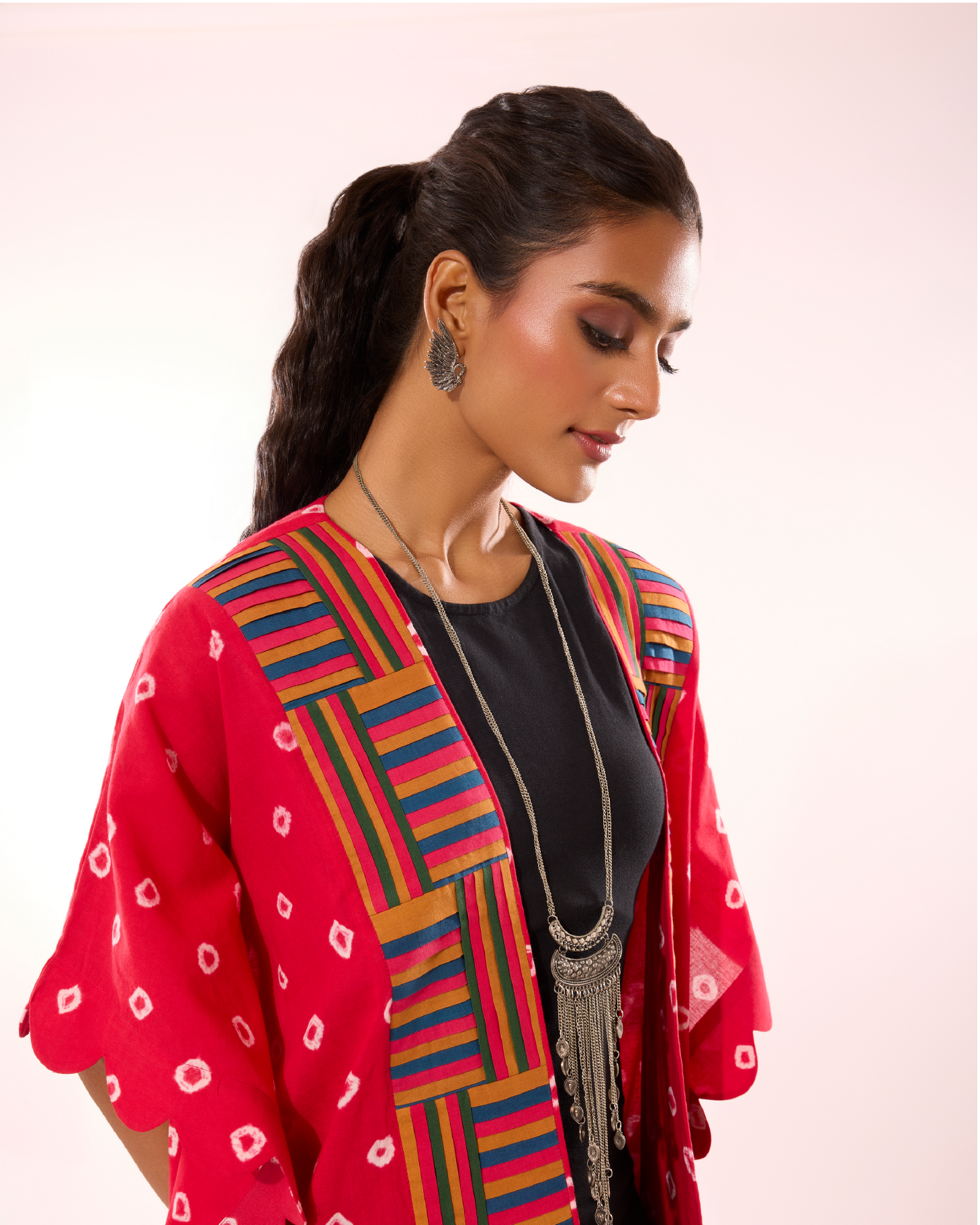 Kuvalai Sungudi Kaftan Jacket