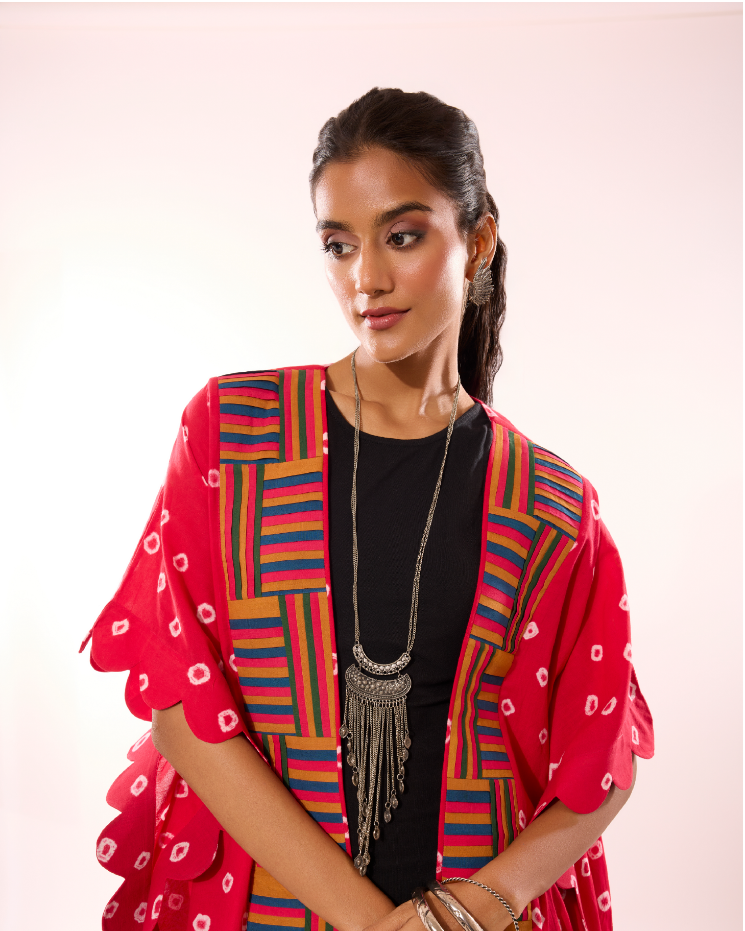 Kuvalai Sungudi Kaftan Jacket