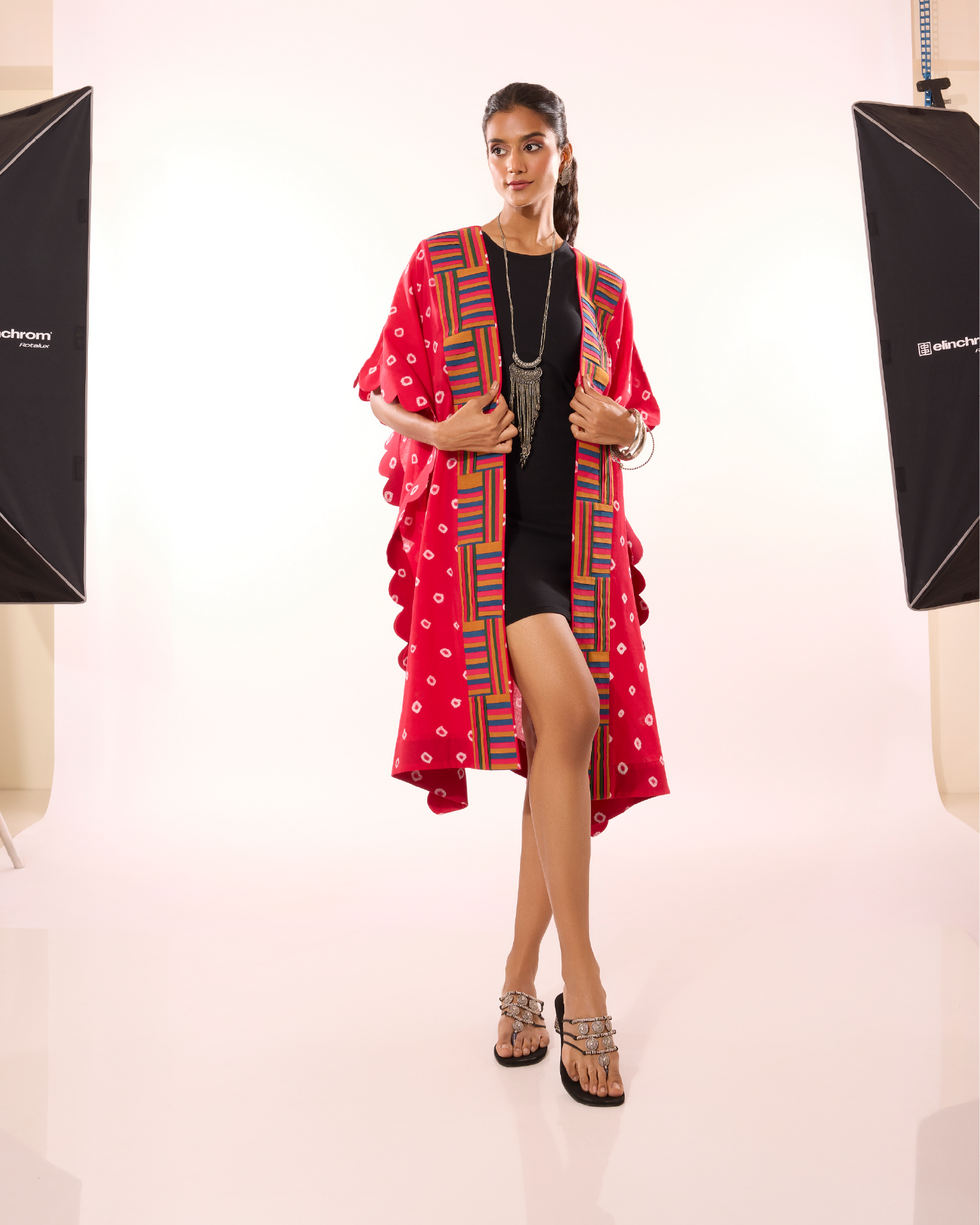 Kuvalai Sungudi Kaftan Jacket