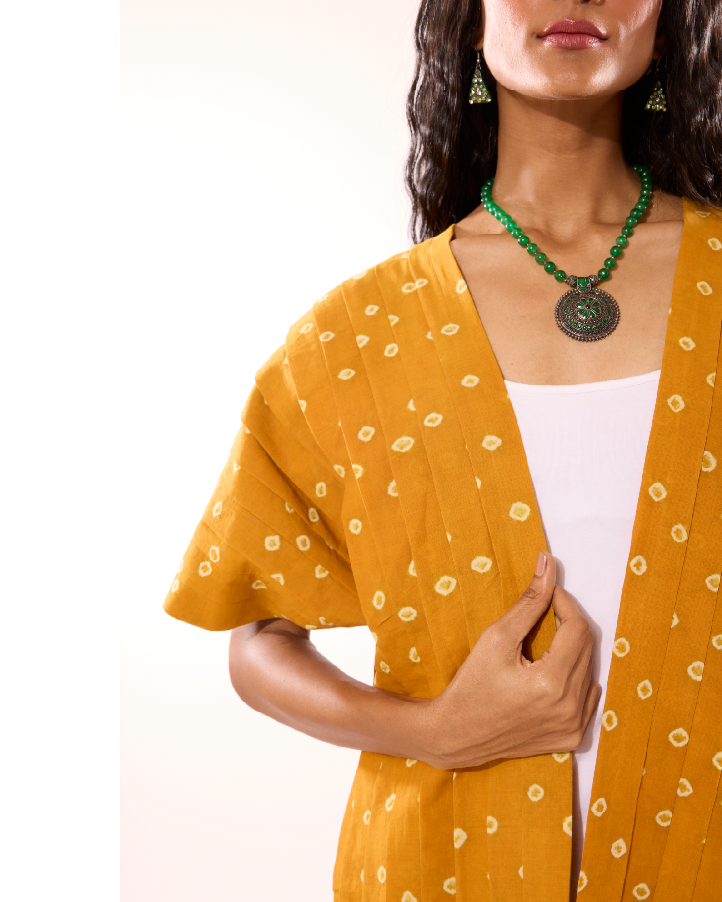 Kondrai Sungudi Full Pleated Jacket