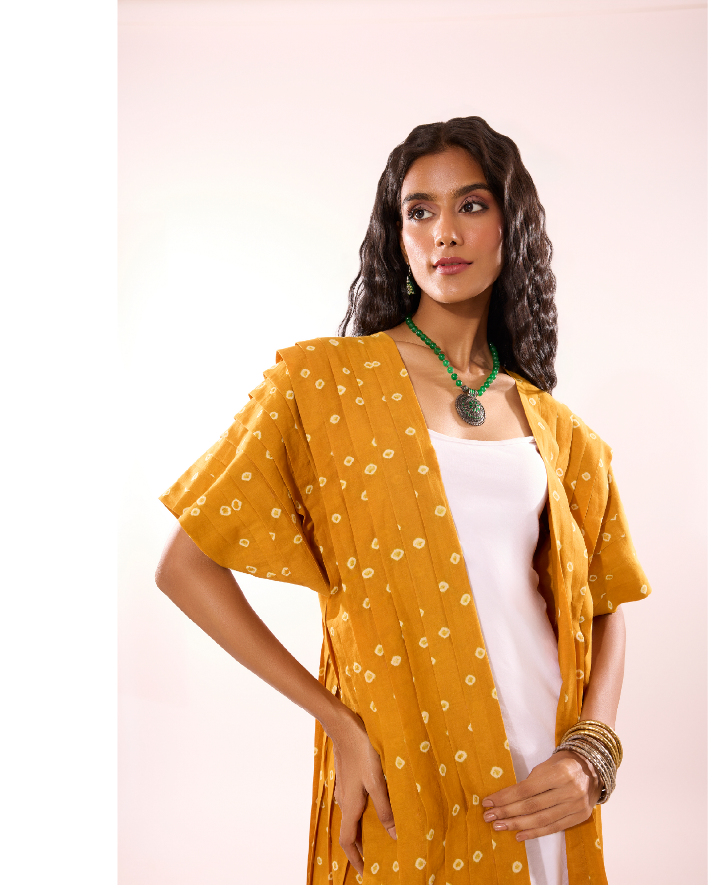 Kondrai Sungudi Full Pleated Jacket