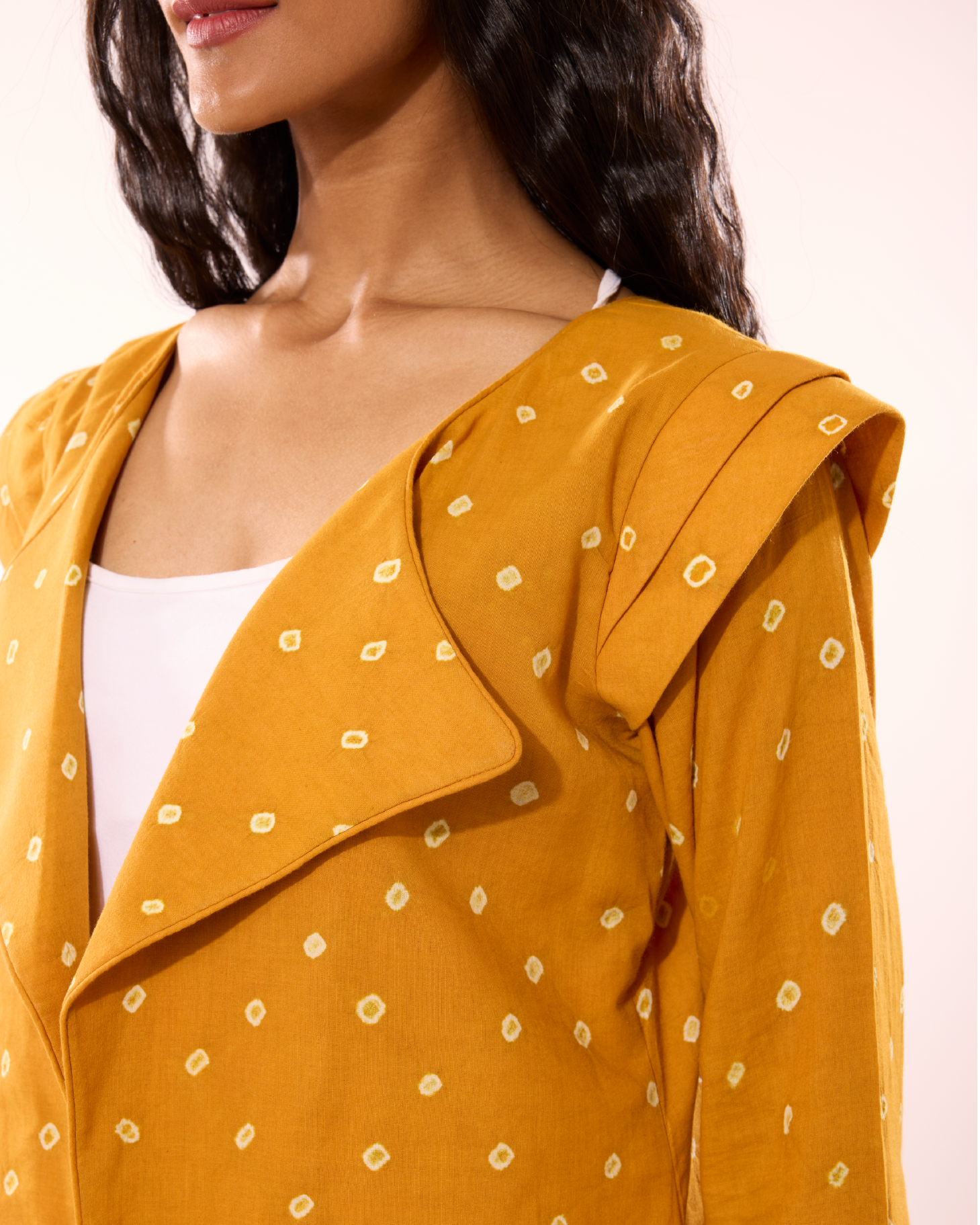 Kondrai Sungudi Statement Shoulder Jacket