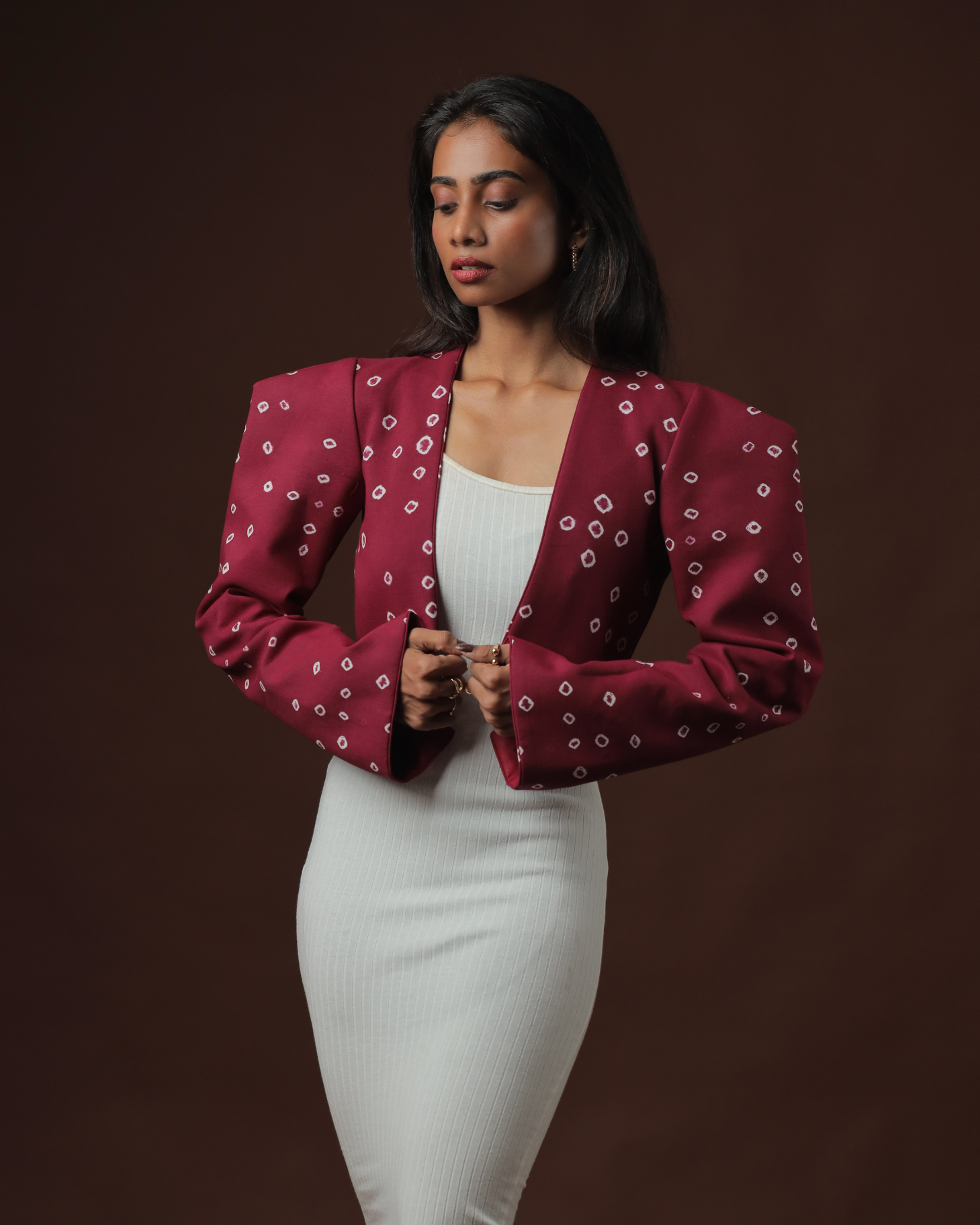 Arohana Sungudi Crop Jacket