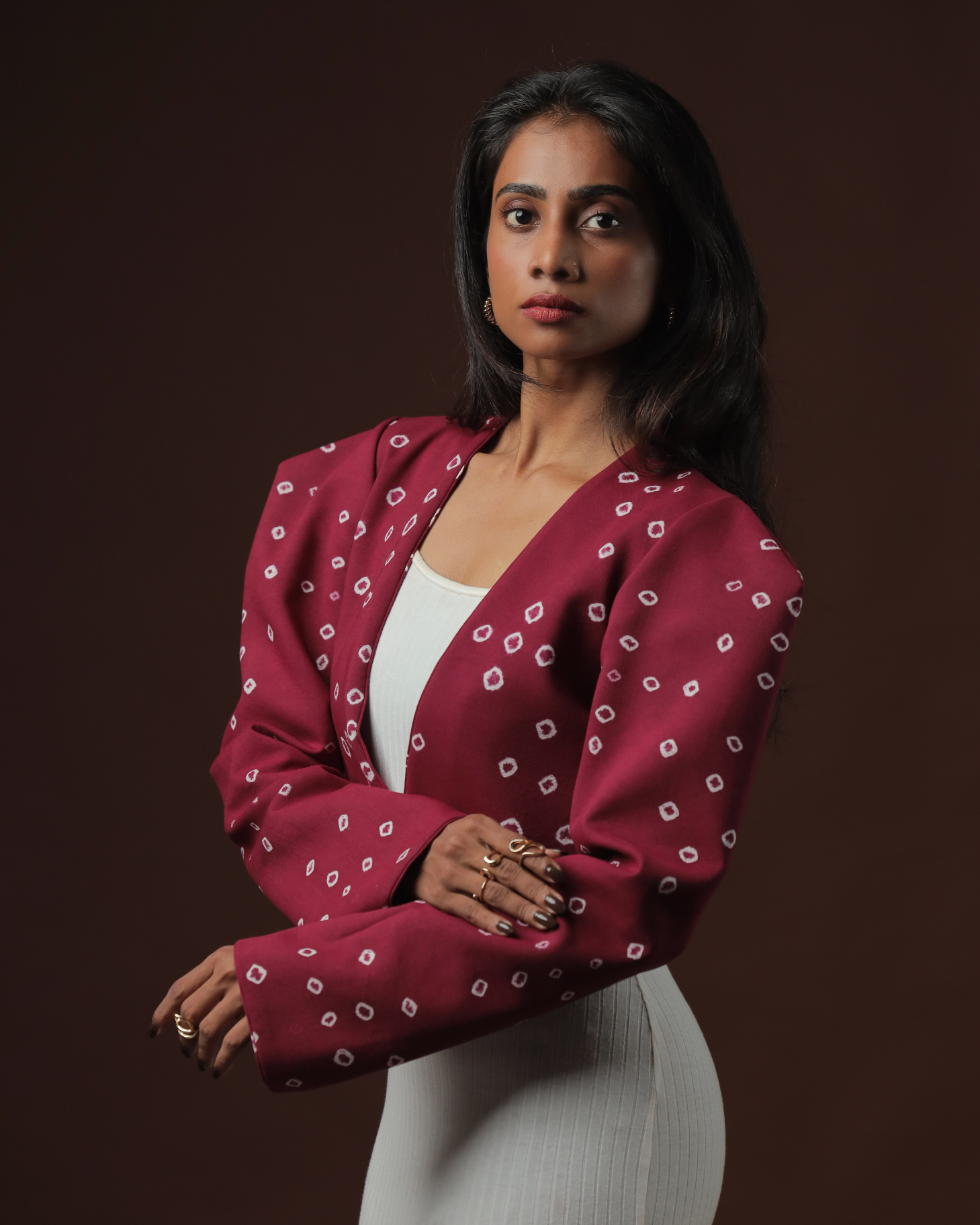 Arohana Sungudi Crop Jacket