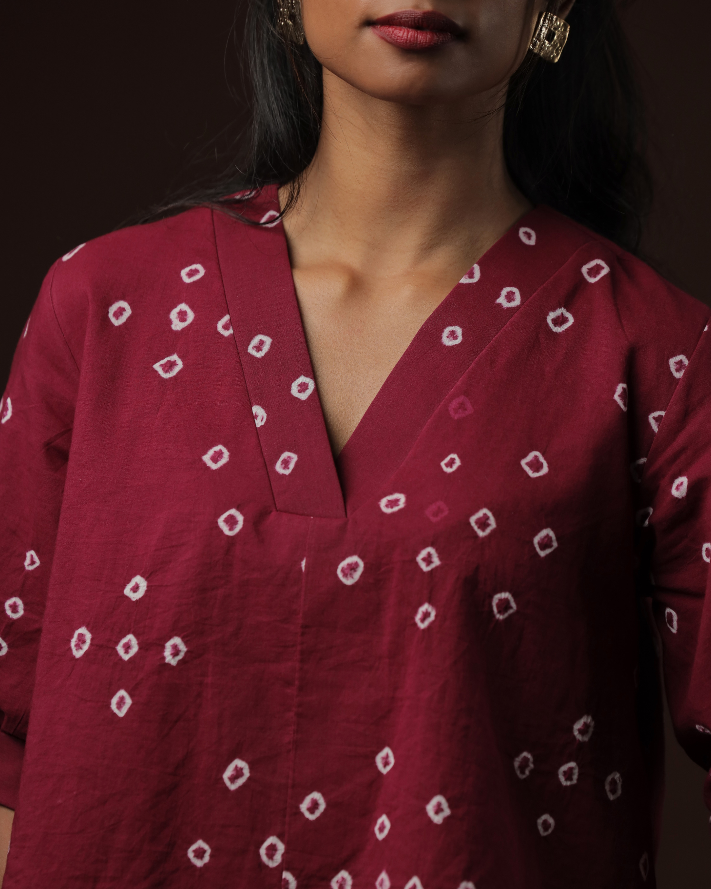 Arohana Sungudi Back Button Top