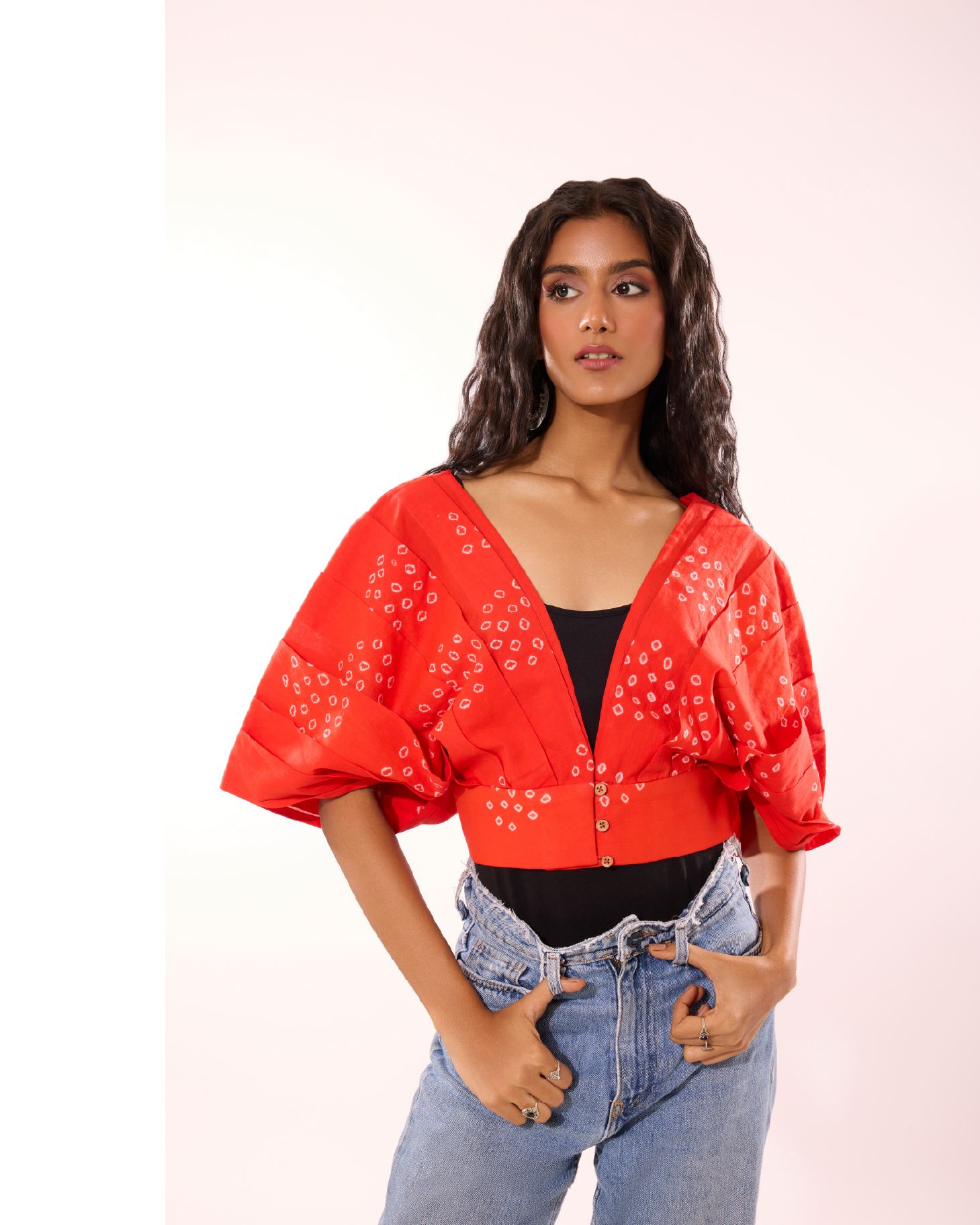 Eruzh Sungudi Pleated Crop Jacket