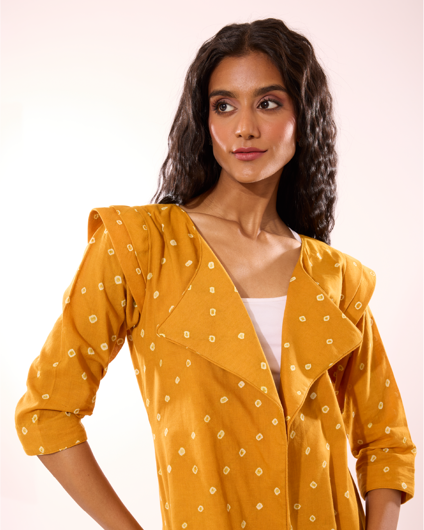 Kondrai Sungudi Statement Shoulder Jacket