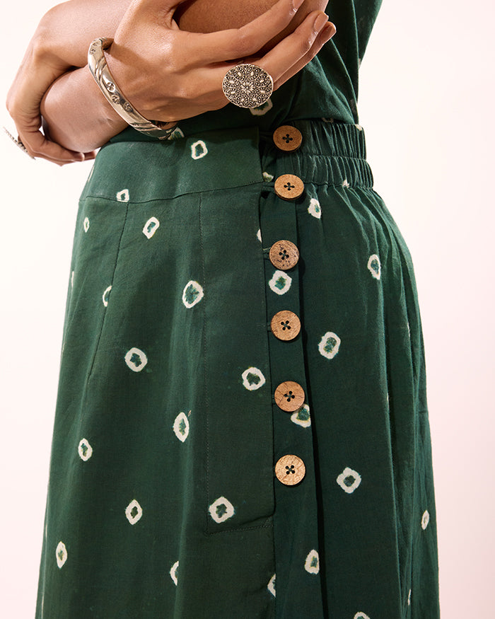 Vaagai Sungudi A-Line Skirt
